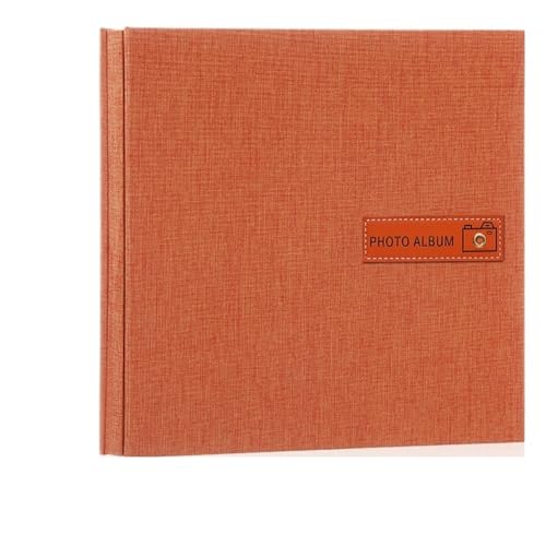 Einfache Selbstklebende Film bedeckt DIY Fotoalbum Retro große Kapazität Familie glückliche Zeiten Wachstum Aufnahme Bildalben Für Geburtstag(Orange,32 * 33.5cm) von WUYXTO