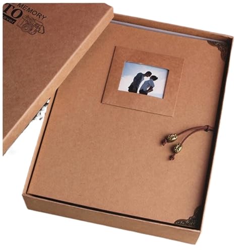 Retro-Fotoalbum, 25,4 cm, DIY, handgeklebte Alben, Romantisches Paar, Liebe, Gedenkgeschenk, Wachstum, Gedenksammlung, Sammelalbum Für Geburtstag(Brown) von WUYXTO