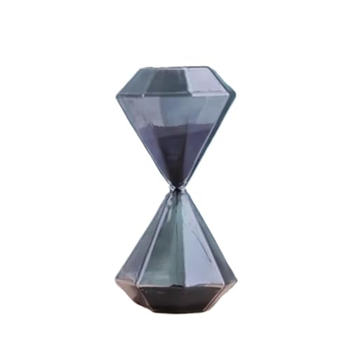 Sand Sanduhr 2 Stück Sanduhr 15 Minuten Uhr Diamant Sanduhr Moderne kreative Ornament Timer Geometrie Home Dekoration Glas Sanduhr Zeitnehmer(Night Black) von WUYXTO