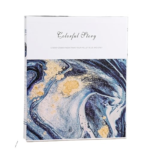 WUYXTO 400 Taschen, großes 6-Zoll-Fotoalbum, 4 Fächer, Album, Fotoalbum, Hochzeit, DIY, Familie Für Geburtstag(Blue A) von WUYXTO