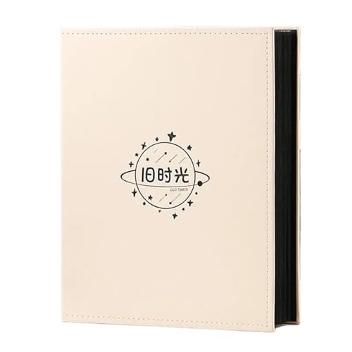 WUYXTO 7-Zoll-Fotoalbum, Gedenkalbum, faltbares Lederalbum mit großer Kapazität for zu Hause, Postkarten-Aufbewahrungsalbum, Fotoalbum Für Geburtstag(Beige B) von WUYXTO