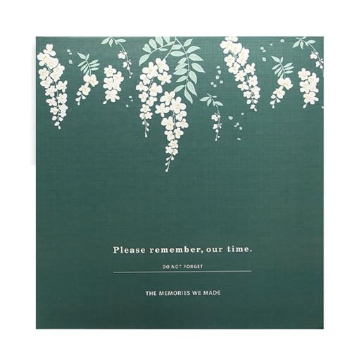 WUYXTO Dekorative Pflanzen Halter Fotoalbum Selbstklebende Blätter Getrocknete Blumen Geprägte Lagerung Klebrige DIY Alben Für Geburtstag(Green) von WUYXTO