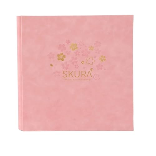 WUYXTO Fotoalbum aus Schaffellimitat, DIY-Einsteckalbum, Selbstklebende Folie, großes Souvenir, 40 Seiten Für Geburtstag(Pink Black Card) von WUYXTO