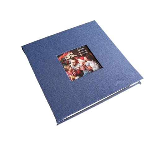 WUYXTO Leinenbilder-Aufbewahrungshülle, selbstklebend, DIY-Familienalbum, Erinnerung, 20 Blatt, Erinnerung, Sammelalbum, Familie Für Geburtstag(Blue-18inch) von WUYXTO