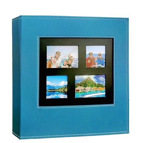 WUYXTO PP-Fotoalbum mit Ledereinband und großem Fassungsvermögen for zu Hause, for 600 6-Zoll-Fotos, Einsteck-Fotoalbum, Fotokartenhalter Für Geburtstag(Blue) von WUYXTO