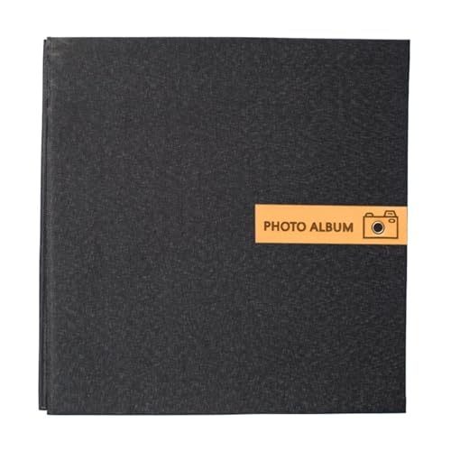 WUYXTO Selbstklebendes Leinen-Scrapbook-Papier, 16-Zoll-Fotoalben, DIY-Scrapbooking-Album, Hochzeitstag, Erinnerungsbuch Für Geburtstag(Black) von WUYXTO
