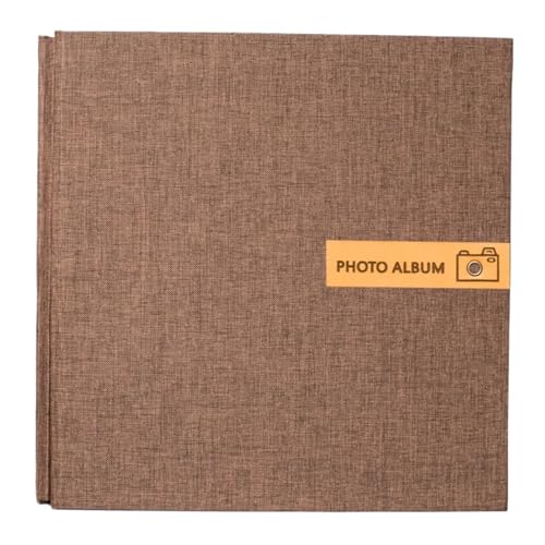 WUYXTO Selbstklebendes Leinen-Scrapbook-Papier, 16-Zoll-Fotoalben, DIY-Scrapbooking-Album, Hochzeitstag, Erinnerungsbuch Für Geburtstag(Brown) von WUYXTO
