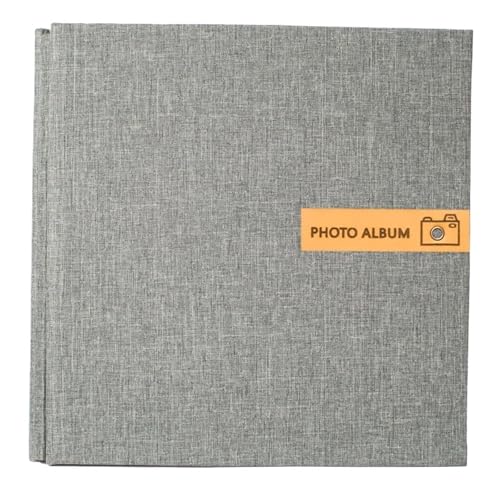 WUYXTO Selbstklebendes Leinen-Scrapbook-Papier, 16-Zoll-Fotoalben, DIY-Scrapbooking-Album, Hochzeitstag, Erinnerungsbuch Für Geburtstag(Gray) von WUYXTO