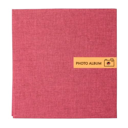 WUYXTO Selbstklebendes Leinen-Scrapbook-Papier, 16-Zoll-Fotoalben, DIY-Scrapbooking-Album, Hochzeitstag, Erinnerungsbuch Für Geburtstag(Red) von WUYXTO