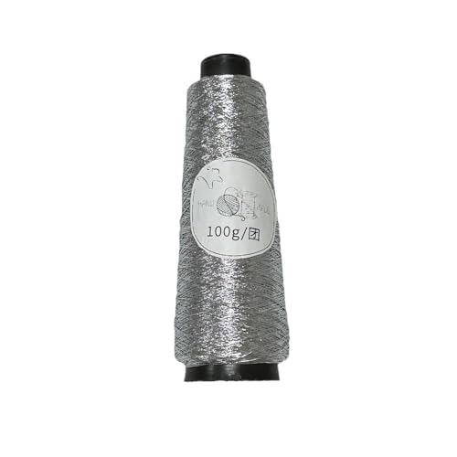 100 g/Rolle, feines Silbergarn, 0,8 mm, metallischer Kerngesponnen, für Häkel- und Handgewebte Projekte von WUZIA