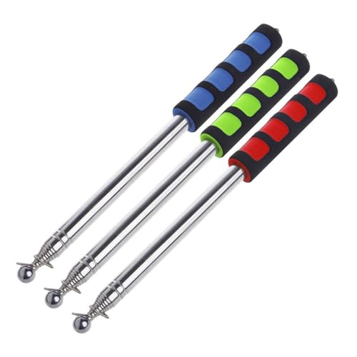 WUZIA 3 Stück 2 m Teleskopgriff Fahnenmast Edelstahl Tour Guide Banner Flagstaff Stick Tragbarer ausziehbarer Fahnenmast von WUZIA