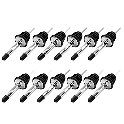 Weinausgießer aus Edelstahl, 11 x 3 cm, mit Durchflusskontrolle, Ausgießer und Abdeckkappe für Standard-Flaschenhälse, 12 Stück Weinausgießer aus Edelstahl, 11 x 3 cm, mit Durchflusskontrolle, Ausgießer und Abdeckkappe für Standard-Flaschenhälse, 12 Stück von WUZIA