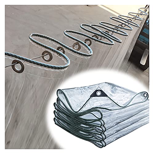 WUZMING Abdeckplane Transparent Mit Ösen, Schwerlast PVC wasserdichte Klar Plane Antialterung Für Balkon Pergola Gartenarbeit Regendicht (Color : Transparent, Size : 1.2x2.2m) von WUZMING