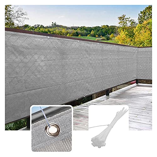 WUZMING Sichtschutz Fur Balkon Balkonbespannung Höhe 0.75m/0.9m/1m/1.2m Draussen Zaun Schutz Der Privatsphäre Wetterresistent HDPE Mit Seil Und Krawatte (Color : Gray, Size : 1x4.5m) von WUZMING