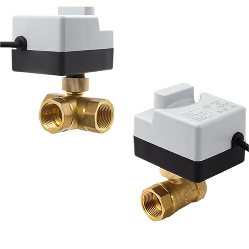 Brass Motorized Ball Valve 3-Wire Two Control Electric Actuator AC220V 3 Ways /2 Way DN15 DN20 DN25 DN32 DN40 with Manual Switch(DN25,AC 220V_CR704) von WVFZLIUHK