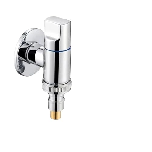 Multi-Function Washing Machine Faucet Brass Water Stop Quick Opening Angle Valve Wall Mounted G1/2 Water Stop Clip Triangle Valv(Silver) von WVFZLIUHK