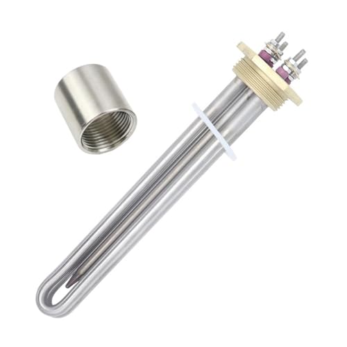 Heizung, 12 V, 24 V, 36 V, Gleichstrom-Heizelement Mit 1 1/4 Zoll BSP DN32 Kupferflansch, Solarwarmwasserbereiter-Heizelement Mit 8 Mm Thermowell(Heater Female Thread,12V 600W) von WVGFAUXA