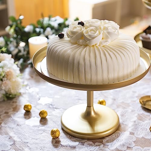 WVOPIAHY Tortenplatte mit Fuß Golden Teller,Tortenständer Vintage Kuchenplatte Metall, Kuchenständer Cake Stand für Torten Kuchen Dessert,(Ø 310 mm/12 Zoll) von WVOPIAHY