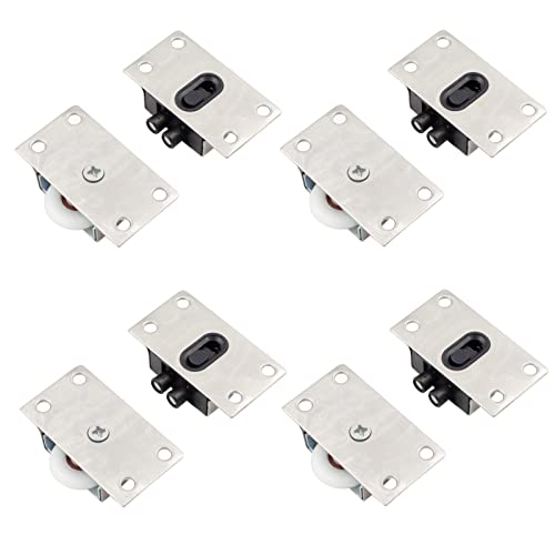 8 Stück (4 Sets) Möbelrollen Dämpfer Nylon Räder Schiebetür Rollen Dusche Tür Rollen Kleiderschrank Tür Räder Schiebetür Beschläge für Möbel Kleiderschrank Schrank von WVRLY