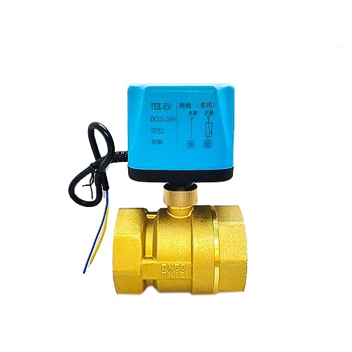 2-Zoll-Motorkugelhahn, normalerweise geschlossen/offen, 220 V, 12 V, 24 V, 2-Draht-Elektrokugelhahn aus Messing, Ersatz for Magnetventil(12vdc) von WVRWFDLW