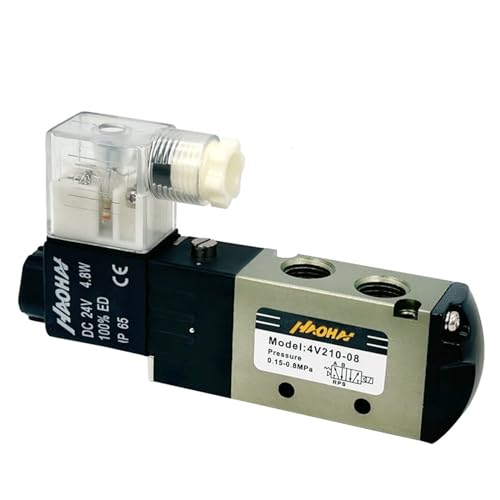 Luftkompressor-Zubehör Magnetventil 4V210-08 AC220V/DC24V/AC110V/DC12V Pneumatische Armatur 1/4 Zoll BSPT Elektromagnetisches Ventil(Valve DC12V) von WVRWFDLW