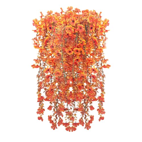WVWMYM 4 Stück Kunstblumen Herbst, Kunstblumen Herbstdeko, Herbstblumen Künstlich, UV-Beständige Hängekörbe, Herbst Dekoration für Außenbereiche Gärten Veranden Pflanzkübel Wände Innenräume (Orange) WVWMYM 4 Stück Kunstblumen Herbst, Kunstblumen Herbstdeko, Herbstblumen Künstlich, UV-Beständige Hängekörbe, Herbst Dekoration für Außenbereiche Gärten Veranden Pflanzkübel Wände Innenräume (Orange) von WVWMYM