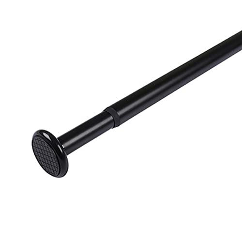 Kleiderstange,Aluminiumlegierung Teleskopstange,Spannstange durch Drehen verstellbar,Duschvorhangstange ohne bohren,Vorhangstange ausziehbar,curtain rod Bohren ausziehbar(Size:70-120cm,Color:black) von WWAIHY