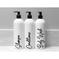 3 Weißes Shampoo & Conditioner Set | Badezimmer Flaschen Nachfüllbare Shampoo-Flaschen Home Spa Dekor Modernes Airbnb Deko von WWAlchemy