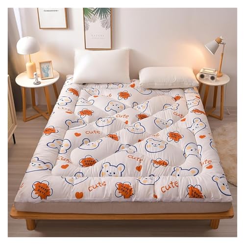 WWBPOIUY Bodenmatratze,Futon,Futonbett, Baumwoll-Futon-Matratze, faltbares Liege-Gästebett, Camping-Couch, Einzel- und Doppel-Futon-Matratze in voller Größe(Cute,0.9 * 2.0cm) von WWBPOIUY