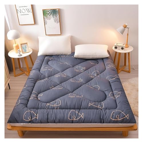 WWBPOIUY Bodenmatratze,Futon,Futonbett, Baumwoll-Futon-Matratze, faltbares Liege-Gästebett, Camping-Couch, Einzel- und Doppel-Futon-Matratze in voller Größe(Little Whale,0.9 * 2.0cm) von WWBPOIUY
