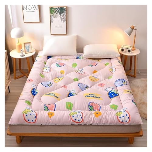 WWBPOIUY Bodenmatratze,Futon,Futonbett, Baumwoll-Futon-Matratze, faltbares Liege-Gästebett, Camping-Couch, Einzel- und Doppel-Futon-Matratze in voller Größe(Paradise,0.9 * 2.0cm) von WWBPOIUY