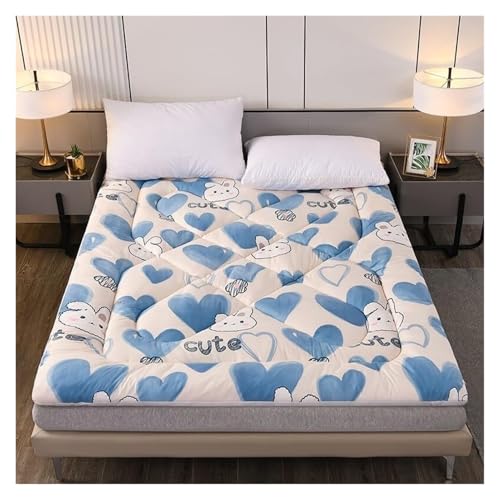 WWBPOIUY Bodenmatratze,Futon,Futonbett, Baumwoll-Futon-Matratze, faltbares Liege-Gästebett, Camping-Couch, Einzel- und Doppel-Futon-Matratze in voller Größe(Rabbit,1.2 * 2.0m) von WWBPOIUY