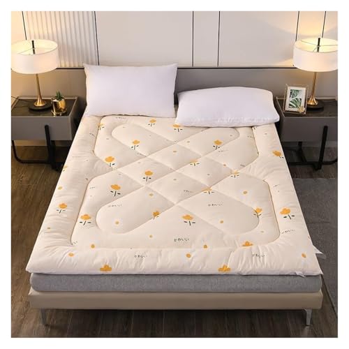 WWBPOIUY Bodenmatratze,Futon,Futonbett, Baumwoll-Futon-Matratze, faltbares Liege-Gästebett, Camping-Couch, Einzel- und Doppel-Futon-Matratze in voller Größe(Tulip,1.8 * 2.0m) von WWBPOIUY