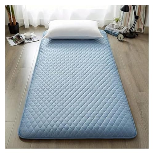 WWBPOIUY Bodenmatratze,Futon,Futonbett, Japanische Futon-Tatami-Matratzen, faltbares Schlafkissen, tragbare Bettmatte, weiches Klappsofa for Studentenwohnheime(Blue,90x200cm) von WWBPOIUY