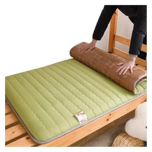 WWBPOIUY Bodenmatratze,Futon,Futonbett, Japanischer Futon, Faltbare tragbare Thai-Bodenmatratzen, Shiki-Schlafmatte in voller Größe for Liege, Gästebett, Camping-Couch(Green,100 x 200 cm) von WWBPOIUY
