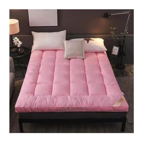 WWBPOIUY Bodenmatratze,Futon,Futonbett, Tragbare weiche Bodenmatratze, Faltbare Tatami-Matte, Isomatte, Camping-Matratze in voller Größe for Zuhause, Camping-Couch(Pink,150X190cm) von WWBPOIUY