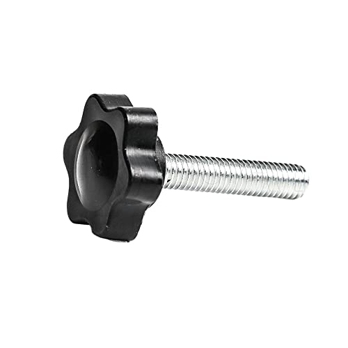 WWBPOIUY Sternmutter,Spannmuttern,Gewindeknöpfe, 10 Stück M6 Rändelschrauben aus schwarzem Bakelit | Kunststoff-Sternkopf-Befestigungsschrauben for Geräte(Top Diameter 48mm,60mm) von WWBPOIUY