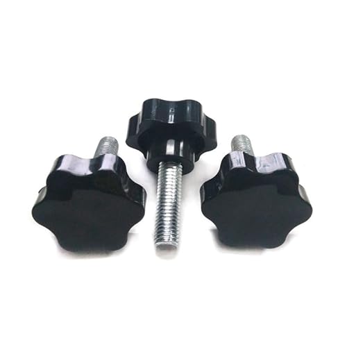 WWBPOIUY Sternmutter,Spannmuttern,Gewindeknöpfe, 50 Stück Stern-Sechskant-Klemmknopf aus Kunststoff mit 25 mm Außengewinde for DIY-Projekte(10mm,M5) von WWBPOIUY