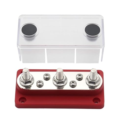 WWCYGWQ Zubehör DC48V 150A Stromschienengehäuse mit Gehäuse for Auto-LKW-Batterie-Verbindungsklemmenblock Sammelschienenbox Stromverteilerblock Ersetzen(Red) von WWCYGWQ