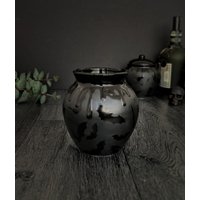 Fledermaus Schwarze Vase, Goth Blumen, Makabere Alternative Blume, Emo Gebogene Vasen, Kleine Keramik, Dekorative Seltsames Gruseliges Zuhause von WWCeramicsUK