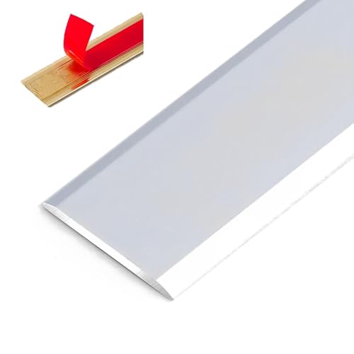 WWERTYY 3-teiliges Bodenübergangsprofil aus Aluminium, 2,9 Fuß, selbstklebendes Wanddekorprofil, Randleisten-Bodenabdeckungsprofil, flaches Trennprofil zum Verbinden von Bodenlücken (Silbe von WWERTYY