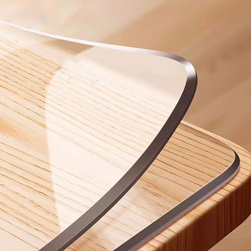 3mm 5mm Transparente PVC-Tischdecke - Wasserfester, Kratzfester, Ölbeständiger Tischschutz, Geruchsneutrale & Abwaschbare Klare Tischfolienabdeckung, Maßanfertigung Für ESS-, Küche von WWERTYY