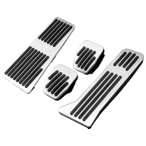 WWERTYY Auto-Fußpedal-Pads für Mazda 2 3 BM 6 GJ GL für CX-5 CX5 CX 5 CX3 CX7 CX8 CX9 2012–2020 2021 2022 2023 Auto-Fußpedal-Gaspedal-Bremspedalabdeckung (LHD MT 4-teilig, Silber) von WWERTYY