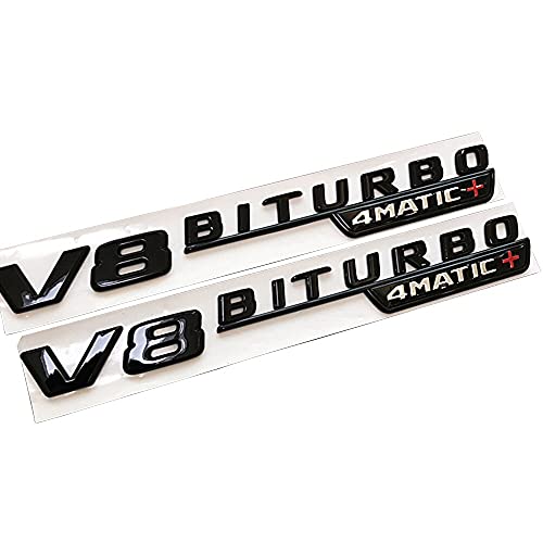 WWFAN 2 stücke Fender Wind Vane Air Badge Decor Aufkleber V8 BITURBO. Emblem for Mercedes Benz AMG GT S ML SL Klasse CLA GLA SLK SLS CLS W220 (Color Name : Black V8 BITURBO) von WWFAN