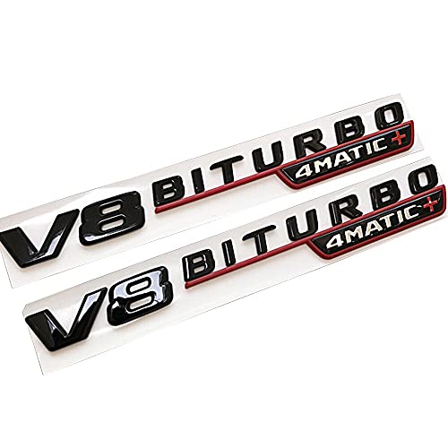 2 stücke Fender Wind Vane Air Badge Decor Aufkleber V8 BITURBO. Emblem for Mercedes Benz AMG GT S ML SL Klasse CLA GLA SLK SLS CLS W220 (Color Name : Red V8 BITURBO) von WWFAN