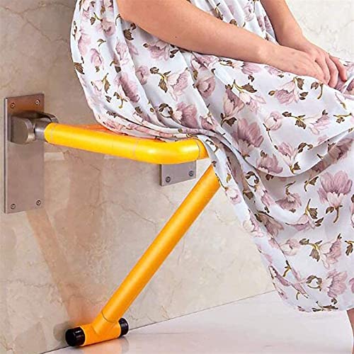 WWFAN Badezimmerhocker Badezimmerklapphocker Wandduschsitz Rutschfester Toilettenbad Wandmontierter Sitzhocker (Color : Giallo) von WWFAN