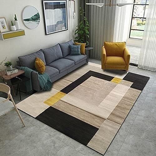 WWFAN Teppich Waschbarer Teppich Teppich for Wohnzimmer Waschbarer Moderner Druck Geometrischer Bodenteppich Teppich (Size : 80 * 160CM) von WWFAN