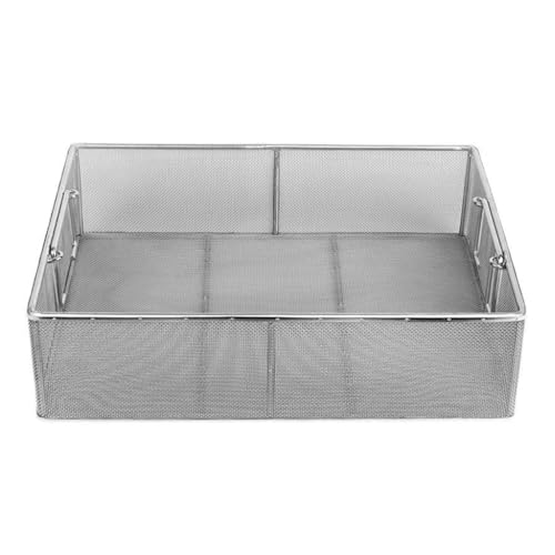 304 Edelstahl Desinfektionskorb, Instrumentenschale und Mesh Perforierte Körbe Sterilisationstray mit Griff, Reinigung Waschsterilisation Trays, für Opthalmic Hno, WWFKWEMK, 35 * 20 * 7cm von WWFKWEMK