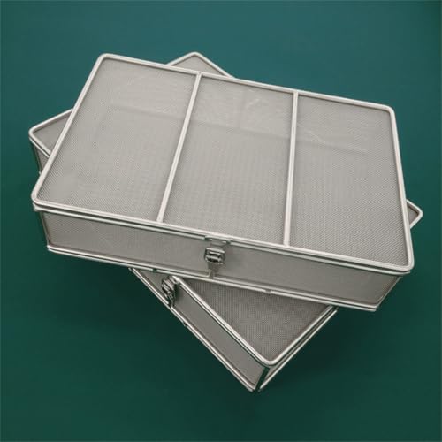 304 Edelstahl Sterilisation Korb mit Deckel, Instrument Sterilisation Körbe, Instrumentenschale und Mesh Perforierte Körbe Sterilisation Tray, für Krankenhaus, WWFKWEMK, 50 * 30 * 10cm von WWFKWEMK