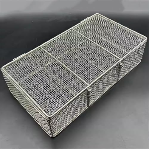 Instrumentenschale und Mesh Perforierte Körbe Sterilisationstasche, Instrumentensterilisationstasche mit Griff und Griff, Medizinischer 304 Desinfektionskorb aus Edelstahl, WWFKWEMK, a, 30×30×10 c von WWFKWEMK